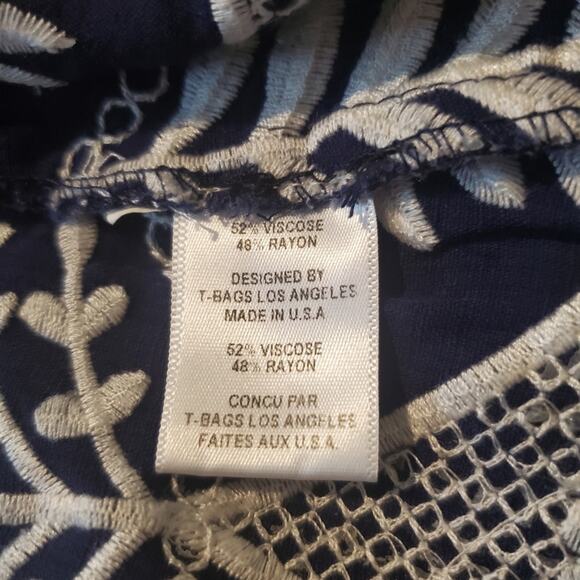 MISA Los Angeles Serene Embroidery Dress in Denim Sz ~S, no size tag FLAW - Picture 7 of 9